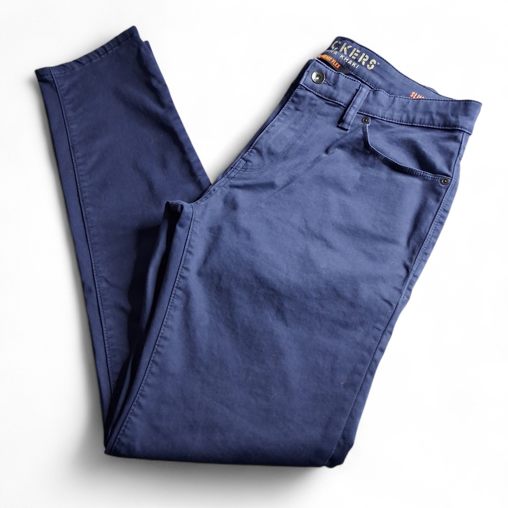 Dockers Slim Fit Navy Blue Alpha Khaki Pants 30 X 32